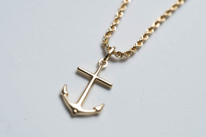 Gold Anchor Chain Rope Waving 14 K - Cadena de Oro en forma de Ancla14 K Tejido Estilo Soga