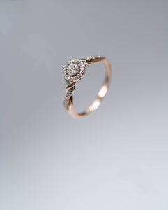Gold Ring 14 K Round Diamond Design Solitaire - Anillo de  Diamantes 14 K Solitario Redondo