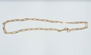 Gold chain Paper Clip Style Yellow Gold 14 K - Cadena en Oro Amarillo Estilo Clip 14 K