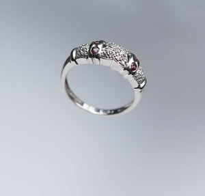 Gold Ring Pink Sapphire White Gold - Anillo en Oro Blanco con Zafiro Rosa