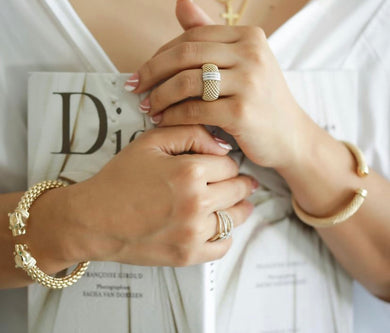 Modern bracelet rose gold spheres