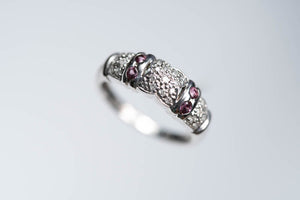 Gold Ring Pink Sapphire White Gold - Anillo en Oro Blanco con Zafiro Rosa