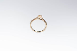 Rose Gold Square Diamond 14 K Ring-  Anillo de Oro Rosa Cuadrado 14 K